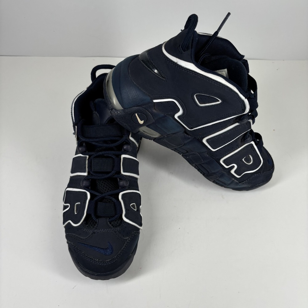 Nike Air More Uptempo GS Size 6Y Women's 7.5 Obsidian Navy/White 415082-401 - Picture 14 of 16